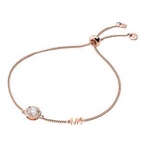 Precious Metal Pave Sterling Silver Slider Bracelet Rose Gold