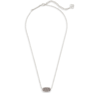 Kendra Scott Elisa Silver Pendant Necklace in Platinum Drusy