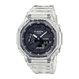 Mens G-Shock Transparent White Analog/Digital Watch Black Dial