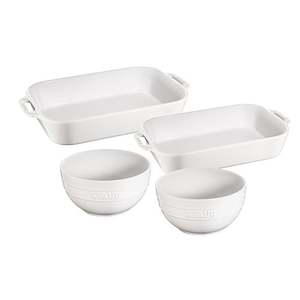 4pc Ceramic Baking & Bowls Set White