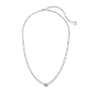 Kendra Scott Emilie Silver Multi Strand Necklace in Platinum Drusy