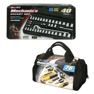 40-Piece Mechanic's Socket Set plus 76-Piece Home Repair Tool Set