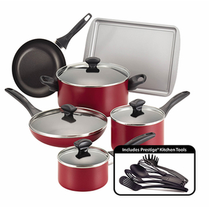 15pc Nonstick Cookware Red