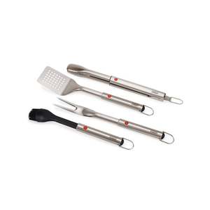 GrillOut 4pc Stainless Steel BBQ Utensil Set w/ Storage Case