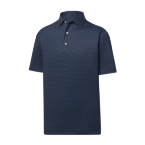 FootJoy Dot Geo Lisle Polo Large Navy/Light Blue/White Size: Large