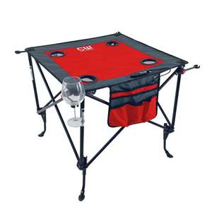 Adjustable Height Folding Wine Table Red & Gray