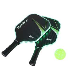 LED 2pc Fiberglass Pickleball Set Green