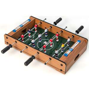 Costway Mini Football Table for Double Player w/ Durable Handle 2 Footballs Game Room - Natural