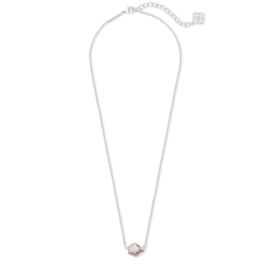 Kendra Scott Tess Silver Pendant Necklace in Dichroic Glass