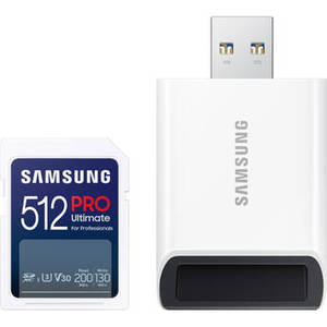 Samsung 512GB PRO Ultimate UHS-I SD Memory Card wi