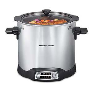 10qt Sear & Cook Stockpot Slow Cooker Silver