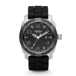 Fossil Mens Silicone Strap Sport Watch/English