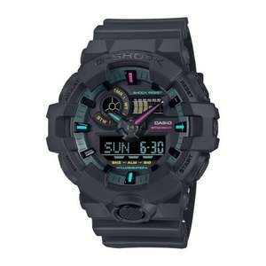 Men's GA-700 Big Case Ana/Digi Black Resin Watch w/ Fluorescent Accents