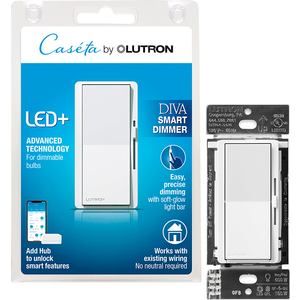 Lutron - Diva Smart Dimmer Switch - White