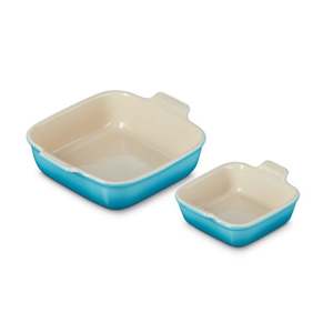 2pc Heritage Stoneware Square Baking Dish Set Caribbean