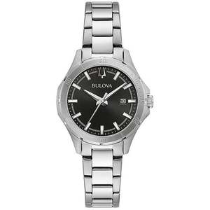 Ladies Corporate Collection Silver-Tone Stainless Steel Watch Black Dial