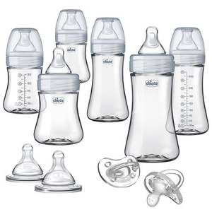 Duo Deluxe Hybrid Baby Bottle Starger Gift Set Clear/Gray