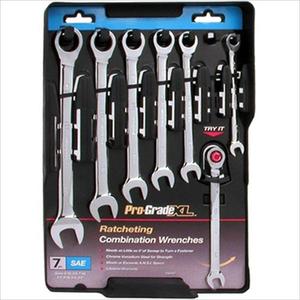 Pro-Grade XL 7-Piece Ratcheting Combination Wrench Set