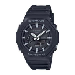 Men's 2100 G-Shock Octagon Ana-Digi Matte Black Resin Watch, Black Dial