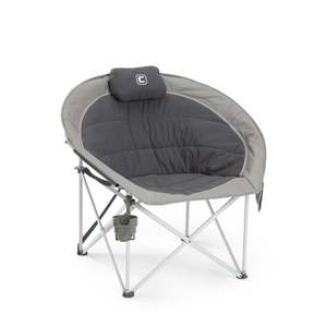 Oversized Padded Rounded Chair Cool Dark Gray