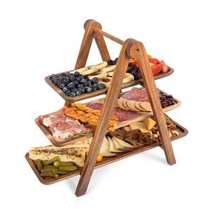 Serving Ladder - 3 Tiered Serving Station Acacia Wood