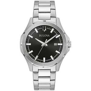 Mens Corporate Collection Silver-Tone Stainless Steel Watch Black Dial