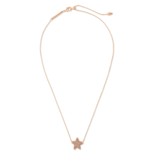 Kendra Scott Jae Star Rose Gold Pendant Necklace in Rose Gold Drusy