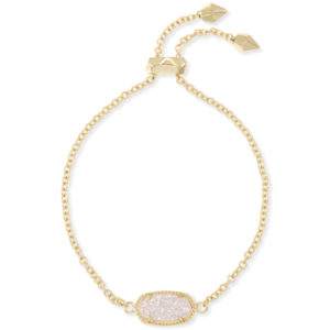 Kendra Scott Elaina Gold Adjustable Chain Bracelet in Iridescent Drusy