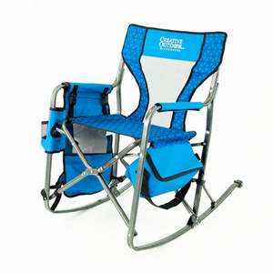 Folding Rocking Chair Backpack w/ Ice Box Cooler Ocean Diamond