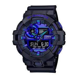 Mens G-Shock Virtual Black Metallic Analog/Digital Watch Blue Violet