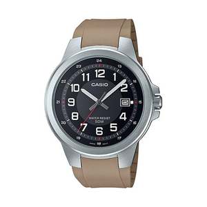 Mens Outdoor Field Analog Tan Strap Watch Black Dial